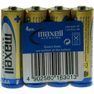Baterie alkalická, AA (LR6), LR-6, AA, 1.5V, Maxell, folie, 4-pack