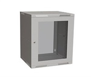 Solarix rozvaděč nástěnný skládaný SENSA LITE 12U 450mm, dveře sklo, RAL 7035, SENSA-L-12U-545-11-G