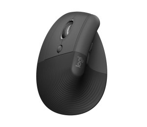 Logitech Lift/Vertikální/Optická/Pro leváky/Bezdrátová USB + Bluetooth/Grafitová