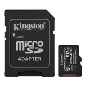 Kingston MicroSDXC karta 512GB Canvas Select Plus, U3, V30, A1, SD Adaptér