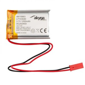 Akyga Li-Pol baterie LP103040 3.7V/1200mAh PCM JST 2.54 2-Pin 