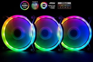 1stCOOL Fan KIT AURA EVO1 ARGB, 3x Dural Ring ventilátor 120x25mm+ nano řadič (sada do case)