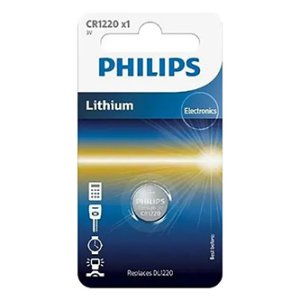 Baterie lithiová, CR1220, CR1220, 3V, PHILIPS, blistr, 1-pack, CR1220/00B, knoflíková,38 mAh