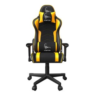GEMBIRD Gaming chair / herní křeslo SCORPION 05, černá sítovina, žlutá kůže