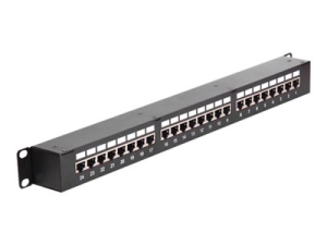 Delock - Patch panel with couplers - CAT 6 - STP - RJ-45 X 24 - černá - 1U - 19"