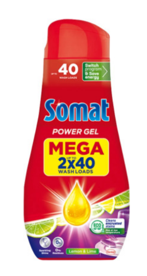 SOMAT Power gel Lime 2x40 dávek,2x720 ml