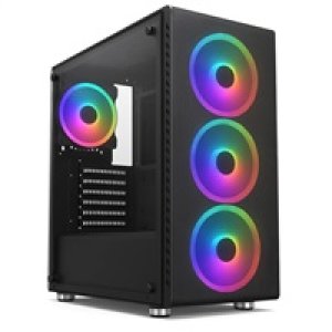 1stCOOL skříň RAINBOW 4, Mid Tower, AU, USB 3.0, 4x 120mm RGB Fan, černá