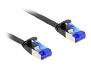 Delock - Patch kabel - RJ-45 (M) do RJ-45 (M) - 1 m - U/FTP - CAT 6a - provedení bez hrbolku, plochý - cerná