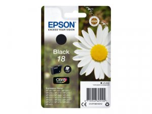 Náplň Epson 18, C13T18014022 černá blistr s RF / akustickým alarmem 