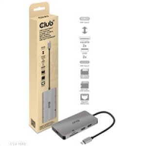 Club3D Dokovací stanice 8v1 USB 3.2 typ C (2xHDMI, 2xUSB-A, RJ45, SD/ Micro SD USB Type-C female port), Triple Dynamic