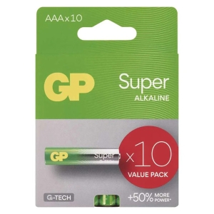 Baterie alkalická, AAA (LR03), AAA, 1.5V, GP, blistr, 10-pack, SUPER