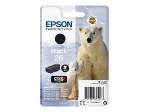 Náplň Epson 26, C13T26014022 černá blistr s RF / akustickým alarmem 