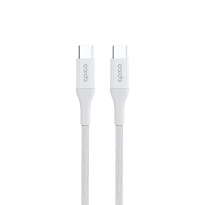 Epico Braided PD Cable 1,2m USB-C to USB-C - bílá