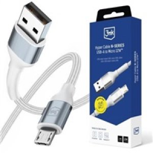 3mk Hyper Cable N-SERIES A to Micro 1m 5V/2.4A 12W White / Black