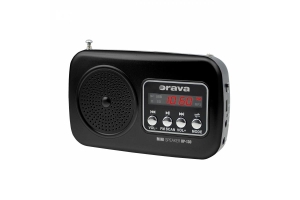 Orava RP 130 přenosný rádiopřijímač, SD Karta, výstup na sluchátka, LED displej, FM rádio, USB, AUX vstup, černý