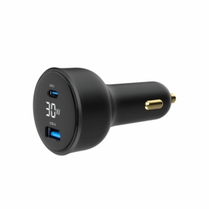 GEMBIRD Nabíječka do auta, 1x USB, 1xUSB-C, rychlo-nabíječka, QC3.0, 30 W, černá