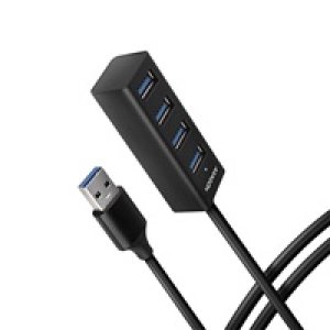 AXAGON HUE-M1AL, 4x USB 3.2 Gen 1 MINI hub, kovový, kabel USB-A 1.2m