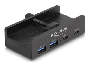 Delock - Rozbocovac - 5 Gbps, external, with locking screw - 2 x USB-C + 2 x USB - desktop