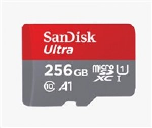 SanDisk MicroSDXC karta 256GB Ultra (100MB/s, Class 10, Android) + adaptér