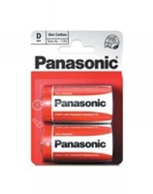 PANASONIC Zinkouhlíkové baterie Red Zinc R20RZ/2BP EU D 1,5V (Blistr 2ks)