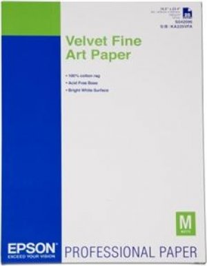 Epson Fine Art Velvet - Samet - A2 (420 x 594 mm) 25 listy umělecký papír - pro SureColor P5000, P800, SC-P10000, P20000, P5000, P7500, P900, P9500