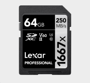 Lexar SDXC Pro 1667X UHS-II U3 R250/W120 (V60) 64GB