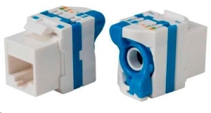 Keystone Cat6a, UTP, samozařezávací se zámkem, bílý