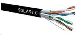 Instalační kabel Solarix STP, Cat6A, drát, PE, cívka 500m SXKD-6A-STP-PE