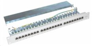 19" Patch panel XtendLan 24port, STP, Cat6, 30µm, duální svorkovnice, šedý