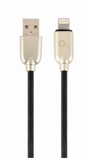 Gembird kábel nabíjací Lightning 8-pin (M) na USB 2.0 (M), prémiový, gumovo - opletený, 2 m, čierny
