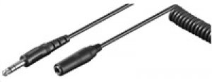 PremiumCord Kabel prodlužovací Jack 6,3mm M/F spirálový 5m