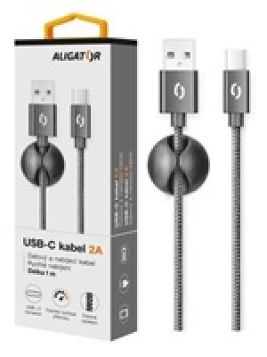 ALIGATOR datový kabel  PREMIUM 2A, USB-C, černá