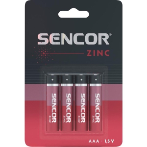 Baterie zinkouhlíková, AAA (LR03), AAA, 1.5V, Sencor, blistr, 4-pack