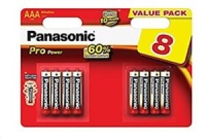 PANASONIC Alkalické baterie Pro Power LR03PPG/8BW AAA 1,5V (Blistr 8ks)
