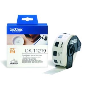 Brother DK-11219 - Černá na bílé - Role (1,2 cm) 1200 kusy (1 role x 1200) nálepky - pro Brother QL-1050, QL-1060, QL-500, QL-550, QL-560, QL-570, QL-580, QL-650, QL-700, QL-720