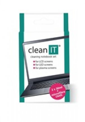 CLEAN IT čisticí roztok na notebooky s utěrkou, 2x30ml