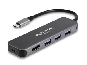 Delock - Rozbočovač - 3 x USB 3.2 Gen 1 + 1 x USB-C (napájení) + 1 x HDMI - desktop