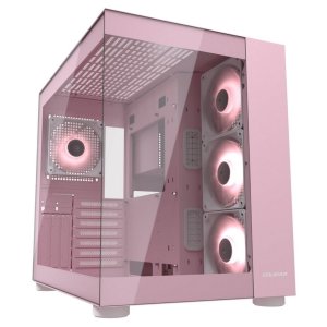 COUGAR PC skříň FV150 RGB Pink Mid tower Dual-Chamber ATX glass, 4x 120mm ARGB fans