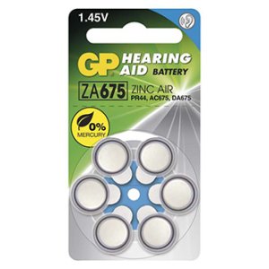 Baterie jednorázová zinkovzdušná, knoflíková, ZA, 1.4V, GP, blistr, 6-pack