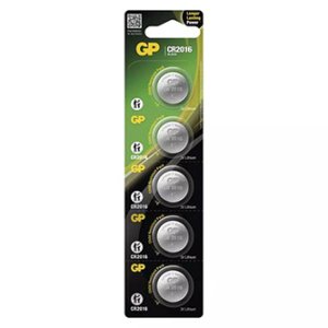 Baterie lithiová, knoflíková, CR2016, 3V, GP, blistr, 5-pack