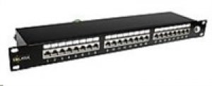 Solarix Patch panel 24 x RJ45 CAT6 STP černý 1U SX24-6-STP-BK