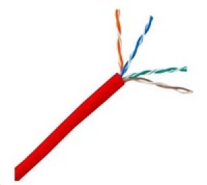 UTP kabel PlanetElite, Cat5E, licna(lanko), PVC, červená, 305m