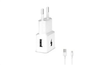 WG - Síťová nabíječka 1x USB-A, Quick Charge 3.0, 5V-9V-12V, kabel USB-A na Lightning, bílá