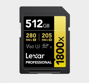 Lexar SDXC Pro 1800x U3 UHS-II R280/W210 (V60) 512GB