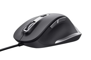 TRUST Fyda/Ergonomická/Optická/Drátová USB/Černá-stříbrná