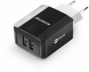 Aligator síťová nabíječka, 2x USB, smart IC, 2,4 A, kabel USB-C 2A, bílá