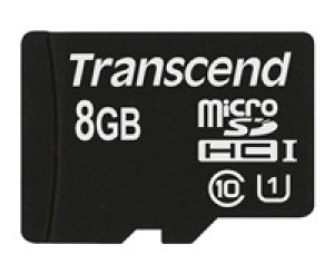 TRANSCEND MicroSDHC karta 8GB Premium, Class 10 UHS-I 300x, bez adaptéru