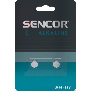 Baterie alkalická, LR44, LR44, 1.5V, Sencor, blistr, 2-pack
