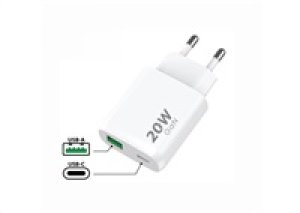 WG - Síťová nabíječka 2x USB, 1x USB-C PD 20W + 1x USB-A QC3.0 18W, white