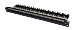 19" Patch panel LEXI-Net EXCLUSIVE 24port, UTP, 50µm, Cat6, duální svorkovnice, černý